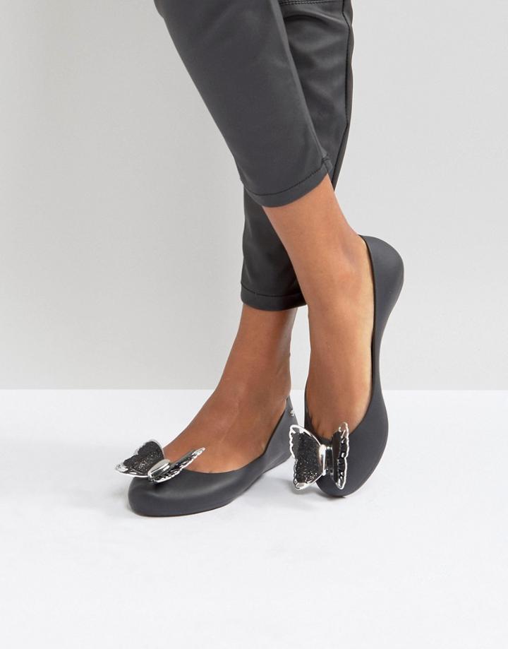 Zaxy By Melissa Butterfly Luxe Ballerina - Black