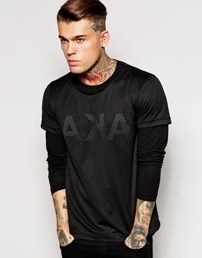 Aka Mesh Overlay T-shirt - Black