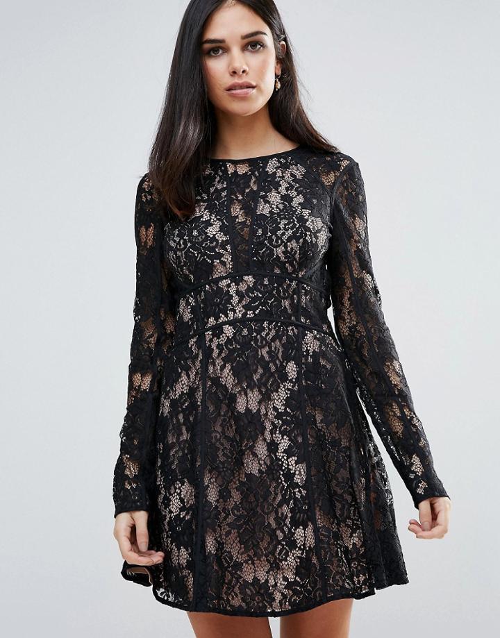 The Jetset Diaries Pizzo Mini Dress - Black