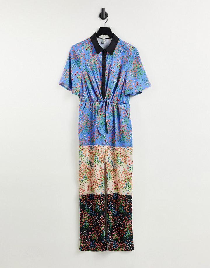 Liquorish Jumpsuit In Ditsy Floral Print-multi