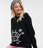 Asos Design Maternity Christmas Sweater With Baby Its Cold Ouside Slogan