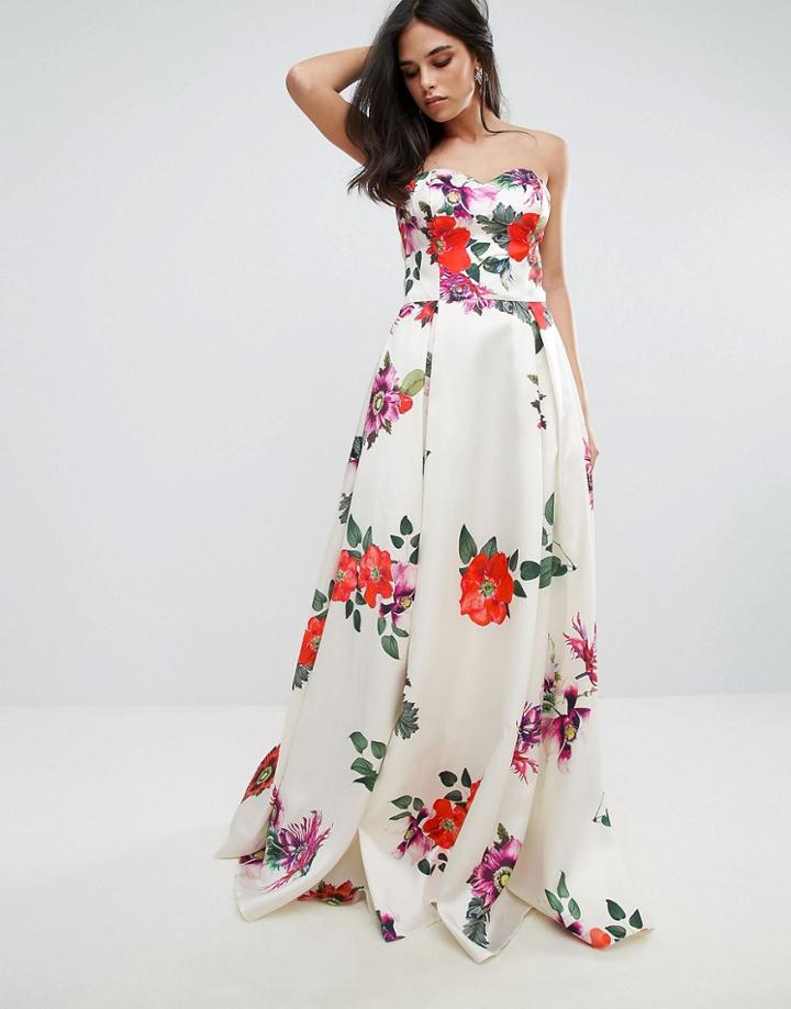 Forever Unique Sleeveless Maxi Floral Prom Dress - Multi