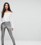 Vero Moda Tall High Shine Leggings - Silver