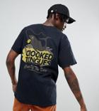 Crooked Tongues T-shirt With Yellow Logo Print In Black - Black