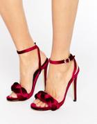 Truffle Braid Detail Heel Sandal - Red