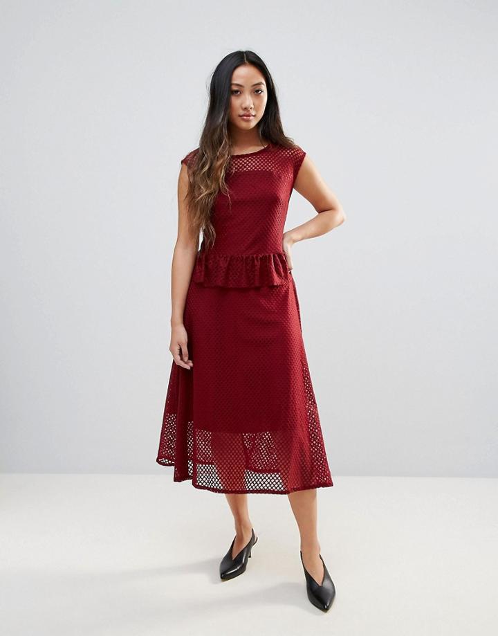 Gestuz Garrie Sheer Midi Dress - Green