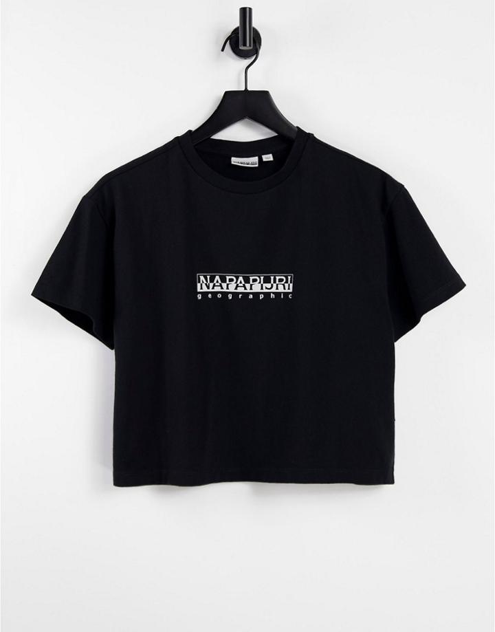 Napapijri Box T-shirt Cropped In Black