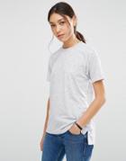 Asos Linen Mix T-shirt - Gray