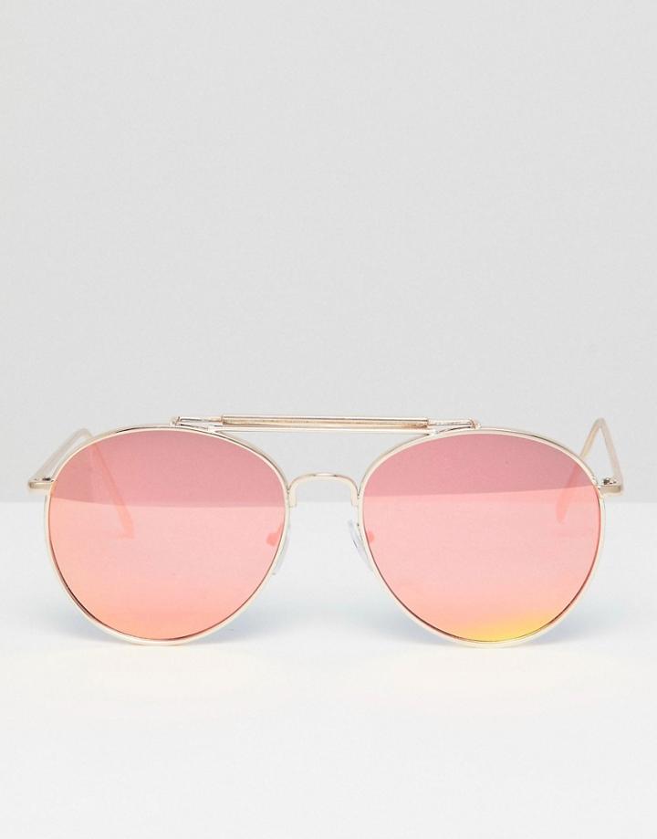Aldo Aviator Sunglasses In Gold - Gold