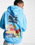 Asos Design Oversized Rice Krispy Hoodie In Blue