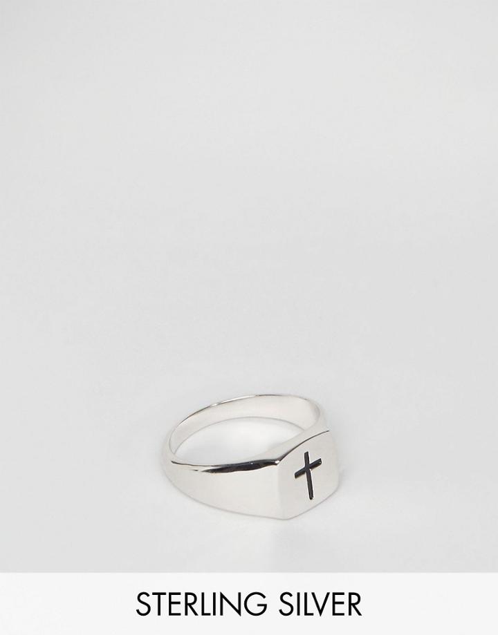 Serge De Nimes Cross Signet Ring In Solid Silver English Hallmarked 95