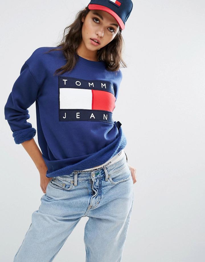 Tommy Jeans Logo Sweatshirt - Blue