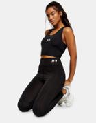 Topshop Activewear Seam-detail Leggings In Black