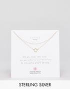 Dogeared Gold Plated Karma Tiny Sparkle Ring Double Chain Choker Necklace - Gold