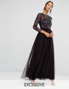 Needle & Thread Tulle Floral Gown - Purple