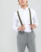 New Look Suspenders In Khaki - Green