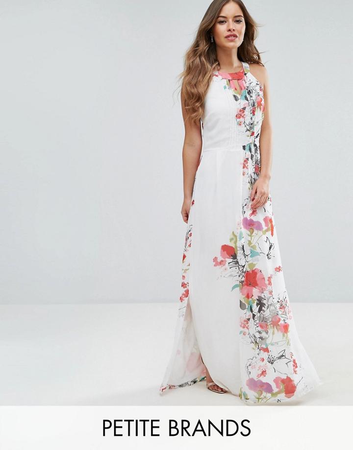 Uttam Boutique Petite Floral Placement Print Maxi Dress - Multi
