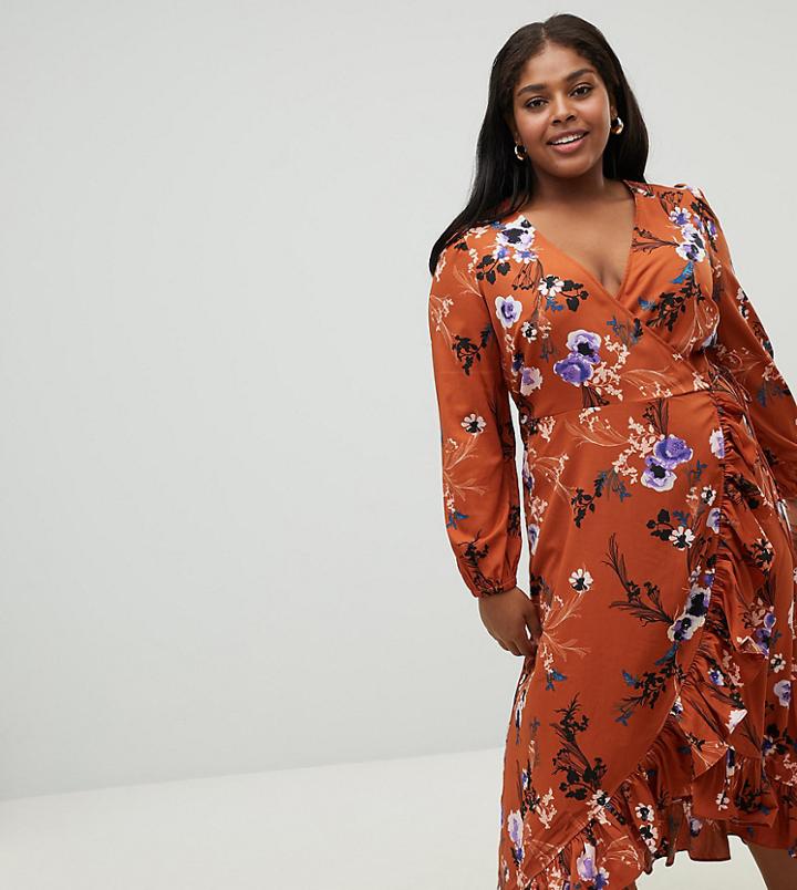 Junarose Floral Wrap Dress - Multi