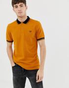 Fred Perry Contrast Rib Pique Polo In Yellow - Yellow
