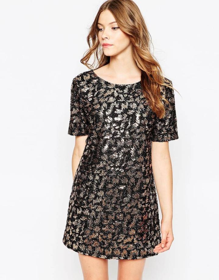Motel Petal Dress In Tinsel Fabric