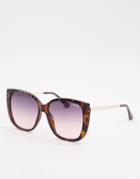 Quay Ever After Etched Cat Eye Sunglasses-pink