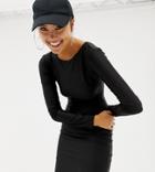 Collusion Bodycon Dress With Low Back - Black