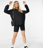 Asos Design Maternity Sweatshirt And Ribbed Shorts In Black