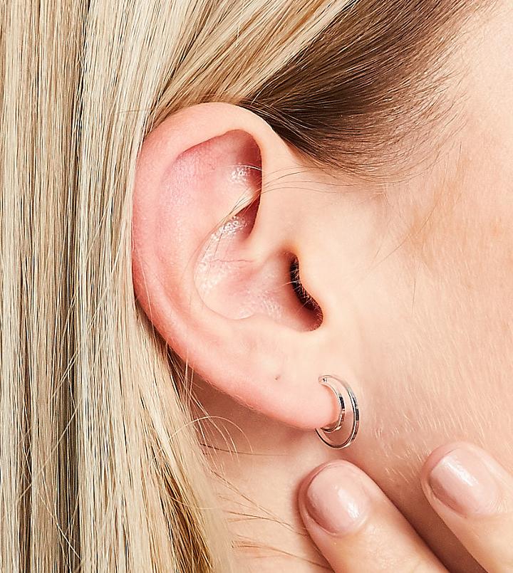 Kingsley Ryan Double Hoop Earrings In Sterling Silver