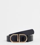 Asos Design Curve Monogram Buckle Waist And Hip Belt In Black