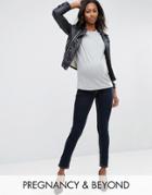 Bandia Maternity Over The Bump Skinny Jean With Removable Bump Band - Blue