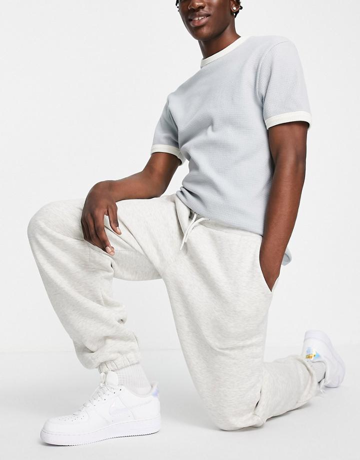 River Island Oversized Sweatpants In Gray Heather-grey