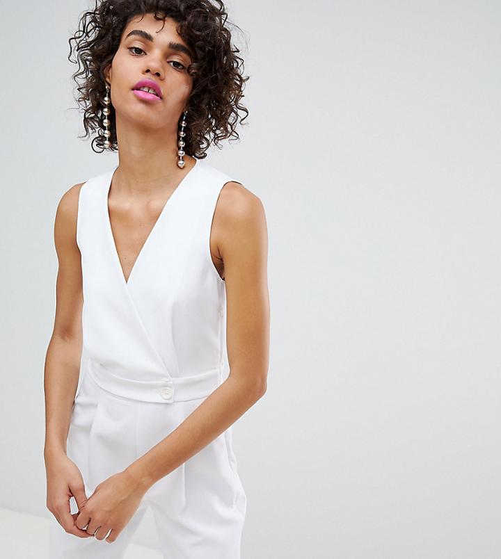 Stradivarius Tailored Jumpsuit-white