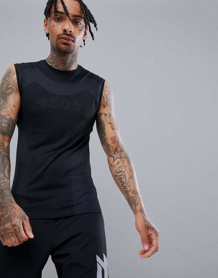 Asos 4505 Sleeveless T-shirt With Seamless Knit - Black