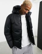 Asos Design Padded Puffer Jacket In Black