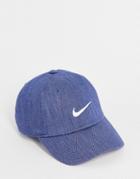 Nike H86 Denim Swoosh Cap In Blue
