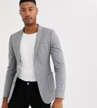 Asos Design Tall Super Skinny Jersey Blazer In Gray