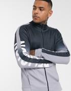 Religion Track Jacket With Sleeve Logo In Gray Fade-black