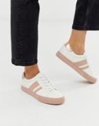Asos Design Defeat Sneakers In White And Pink - Pink