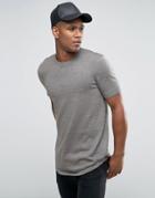 Asos Longline Knitted T-shirt With Curved Hem - Green