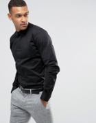 Threadbare Premium Stretch Cotton Slim Fit Shirt - Black