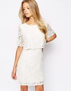 Vila Lace Detailed Dress - Cream