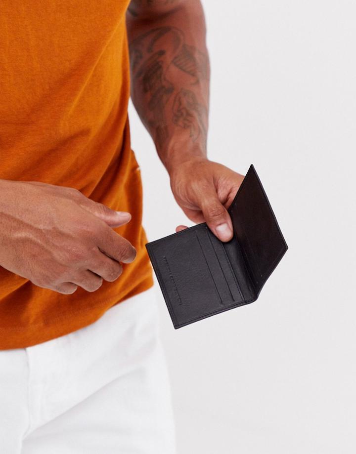 French Connection Premium Leather Folded Cardholder-black