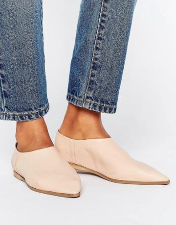 Selected Alea Pointy Leather Slipper - Cream