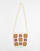 Asos Design Handmade Cross Body Bag In Multicolored Crochet