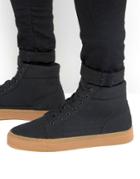 Asos High Top Sneakers In Black With A Gum Sole - Black