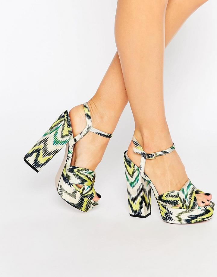 Asos Hot Springs Platform Sandals - Print