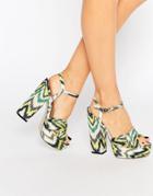 Asos Hot Springs Platform Sandals - Print