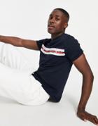 Tommy Hilfiger Lounge T-shirt In Navy With Side Chest Logo Taping