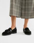 Dune Flat Leather Loafers - Black