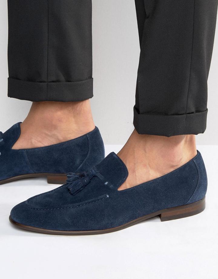 Dune Result Suede Tassel Loafers - Navy